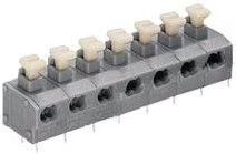 Single Deck Screwless PCB Spring Clamp Terminal Block , Pitch 7.62mm 300V 10A