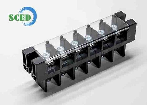 101A 21.0mm PBT Perforation 600V Feed Through Terminal Block With Plastic Cover