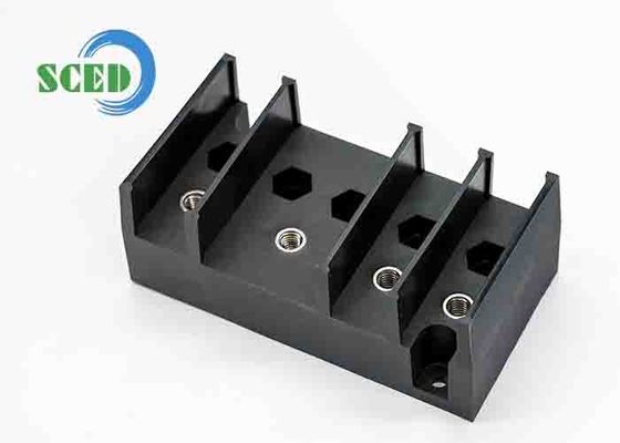 Black M6 Nut PBT Terminal Block Accessories 20mm Pitch 25 lbf·in