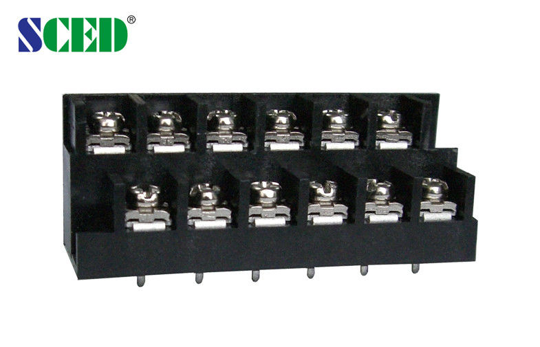 250V / 15A PBT Barrier Terminal Blocks 8.70mm Spacing 14 Poles UL94-V0