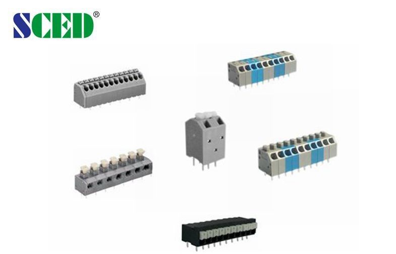 PCB Spring Terminal Block 5 AMP 16-22 AWG , PCB Screwless Terminal Connector 3.50m/3.81mm