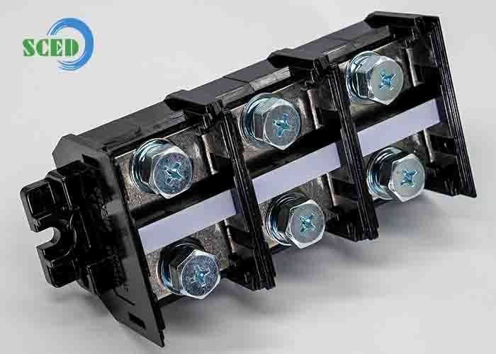 300A Rail Termianl Block 47.0mm 600V Black PC Material Screw Mount Connector