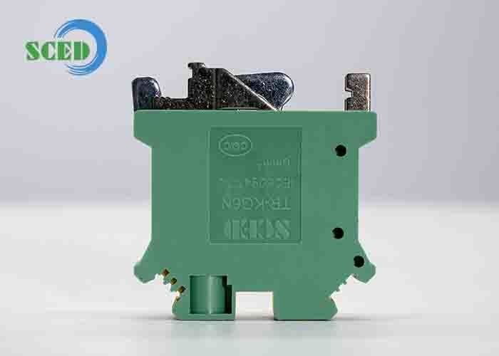Width 8.2mm Din Rail Terminal Blocks Ground Type AWG 24 - 8 Rail Transportation