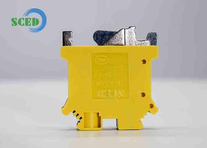 Width 8.2mm Din Rail Terminal Blocks Ground Type AWG 24 - 8 Rail Transportation