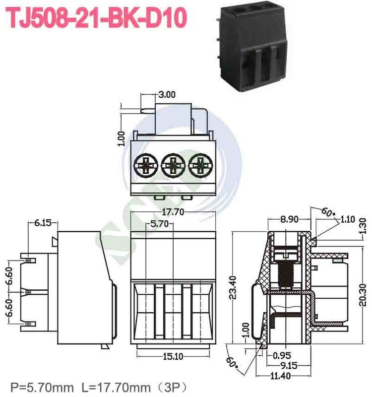Versatile PCB Terminal Block Current Rating 2A/5A/10A/15A/20A/25A/30A for Various Temperature Ranges -40C To 105C