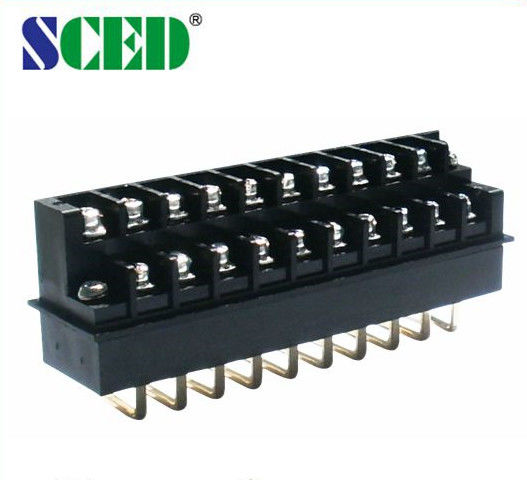 7.62mm UL CE Barrier Strip Terminal Block 300V 15A Black M3 Screw Connector For Power