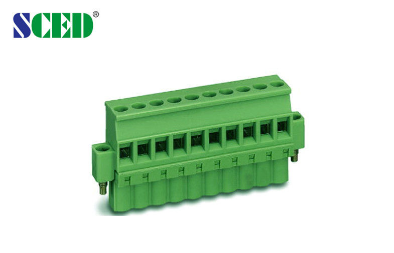 Female PCB Plug In Terminal Block 300V 18A Din Rail With 2P - 22P