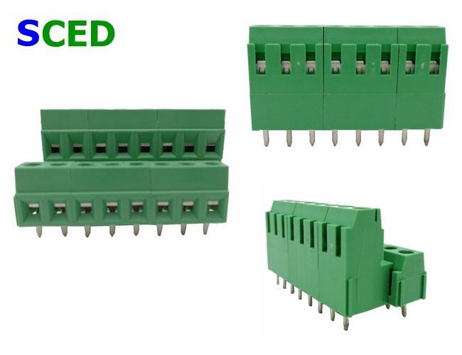 Pitch 3.8mm PCB Terminal Blocks, Double Level Clamp Euro Screw Terminal Block